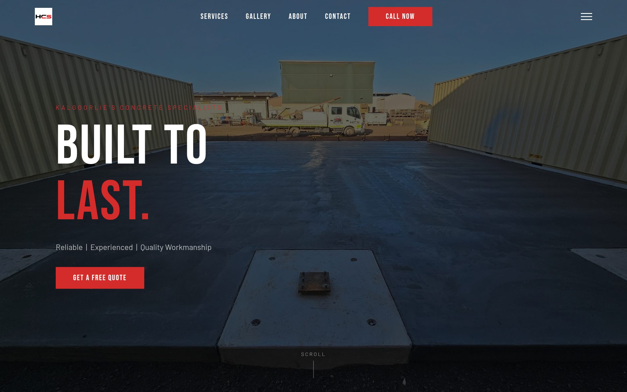 Hayes Concrete Services website, designed and built by TJ Design