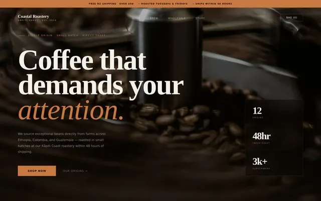 Coastal Roastery — E-commerce