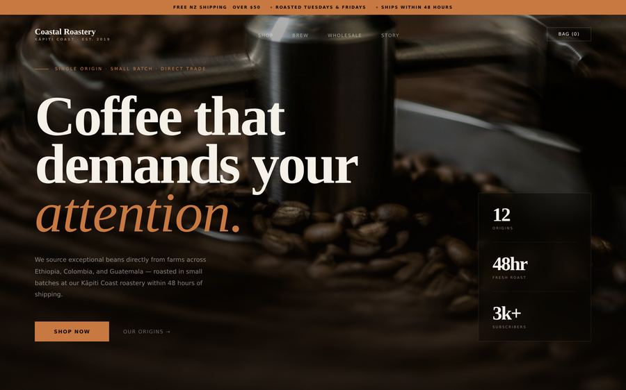 Coastal Roastery — E-commerce